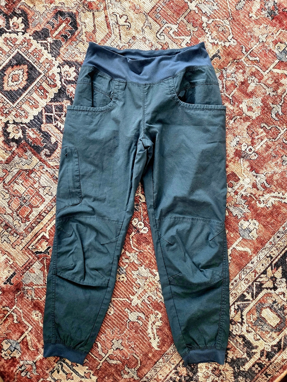 Smokey Blue Prana Pants M Tapered Leg Soft Waistband
